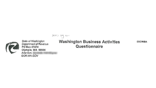 Amazon Seller Using Amazon Fulfillment Center?  You May Be Receiving A Washington Department of Revenue Questionnaire Soon